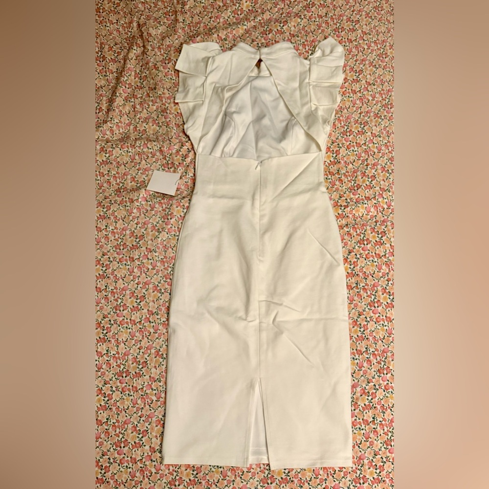 Lulu’s Stylish Splendor White Backless Ruffle Bodycon Midi Dress Small NWT - Picture 6 of 8